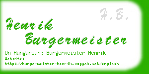 henrik burgermeister business card